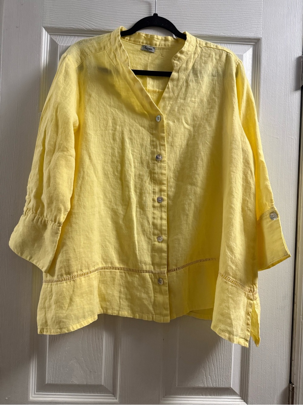 Symple NYC Yellow Tunic 100% Linen L/XL